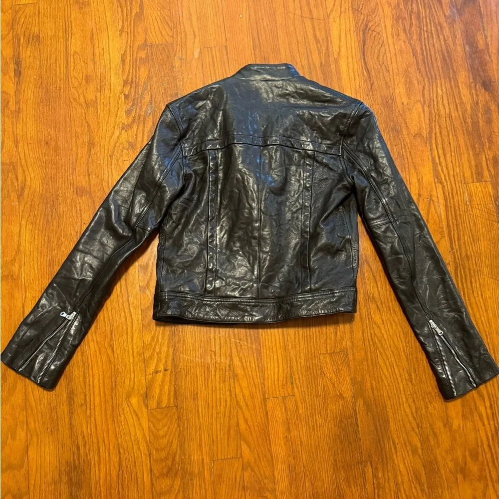 L’AGENCE  leather women’s jacket size 2, excellent condition, brand new - Picture 2 of 5